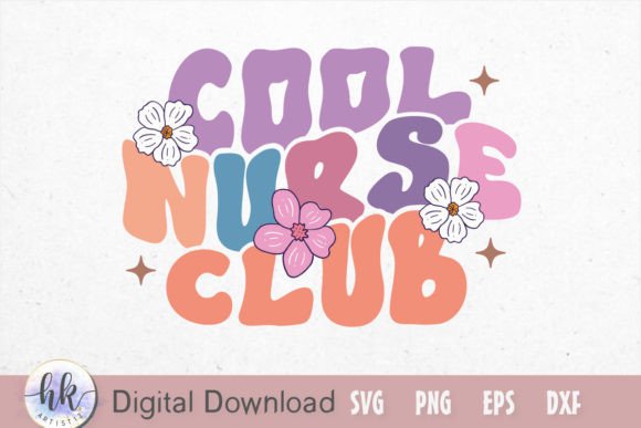 Cool Nurse Club Retro SVG: Graphics for Crafts