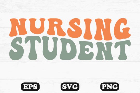 Nursing Student Retro Wavy SVG: Graphics for Crafts